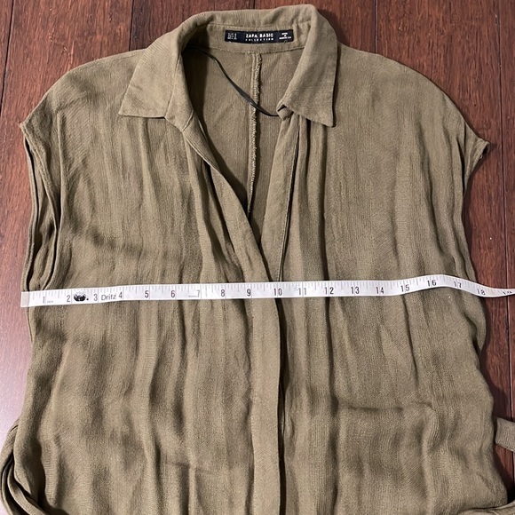 Zara rayon sleeveless belted shirt dress - Picture 13 of 13